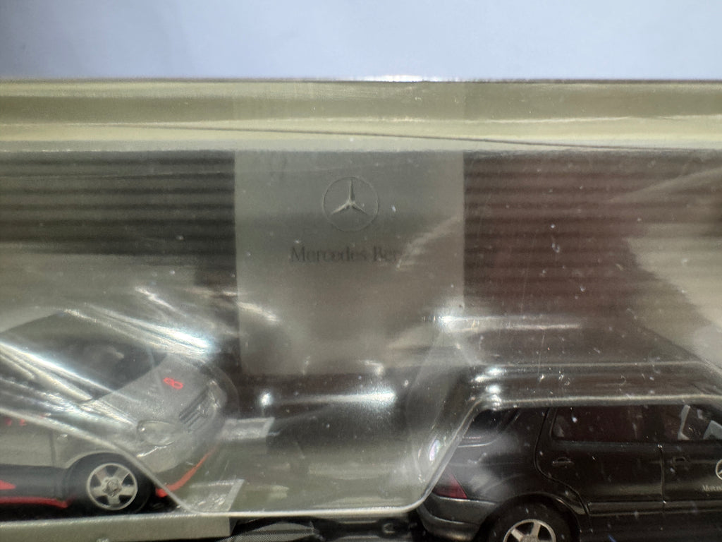 1:87 Händlermodelle Mercedes-Benz Motorsport Set Ml Klasse+A Klasse mit Autotransporter OVP #378
