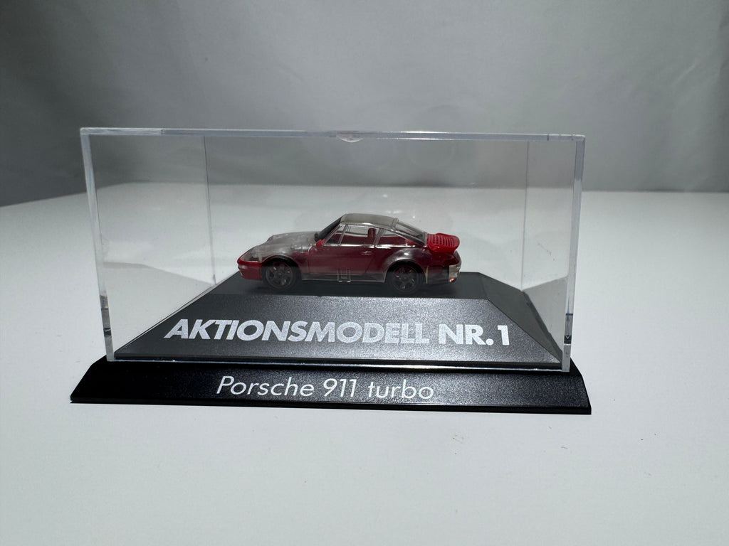 1:87 Herpa Exclusiv Porsche 911 Turbo Aktionmodell NR.1 Transparent OVP #392
