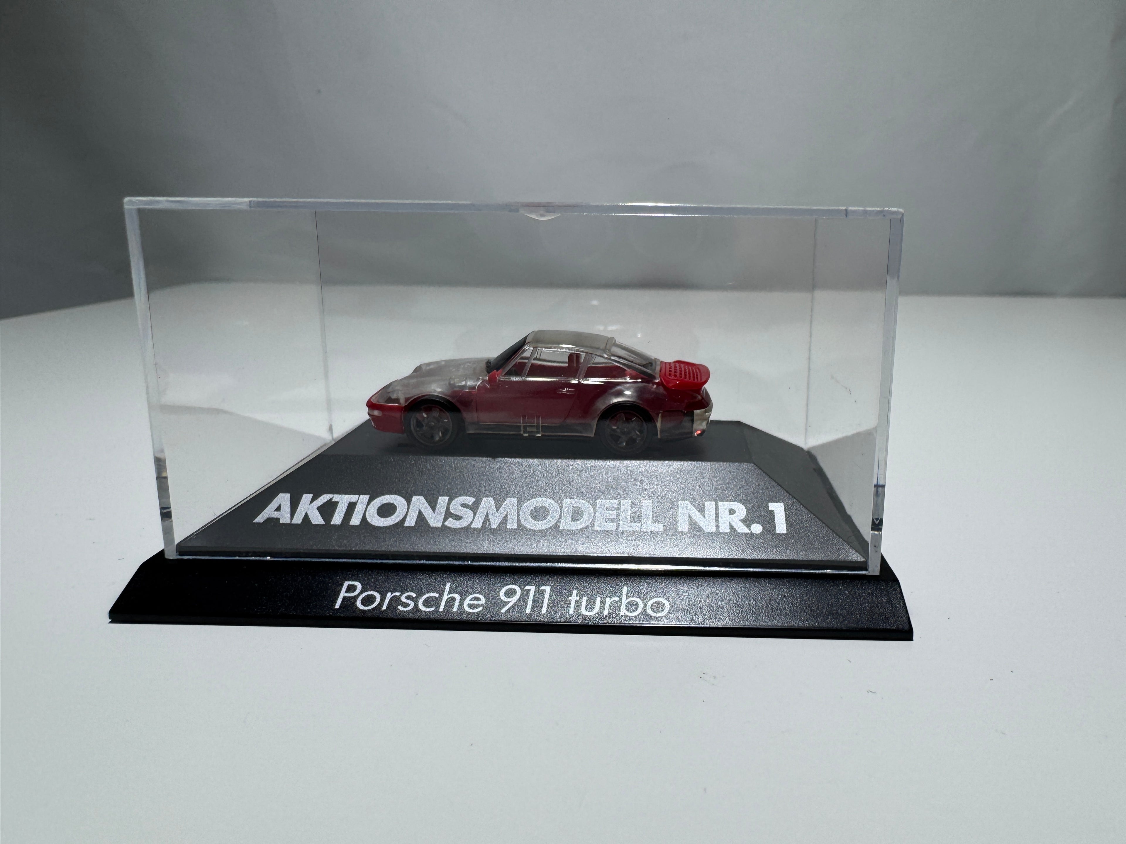 1:87 Herpa Exclusiv Porsche 911 Turbo Aktionmodell NR.1 Transparent OVP #392