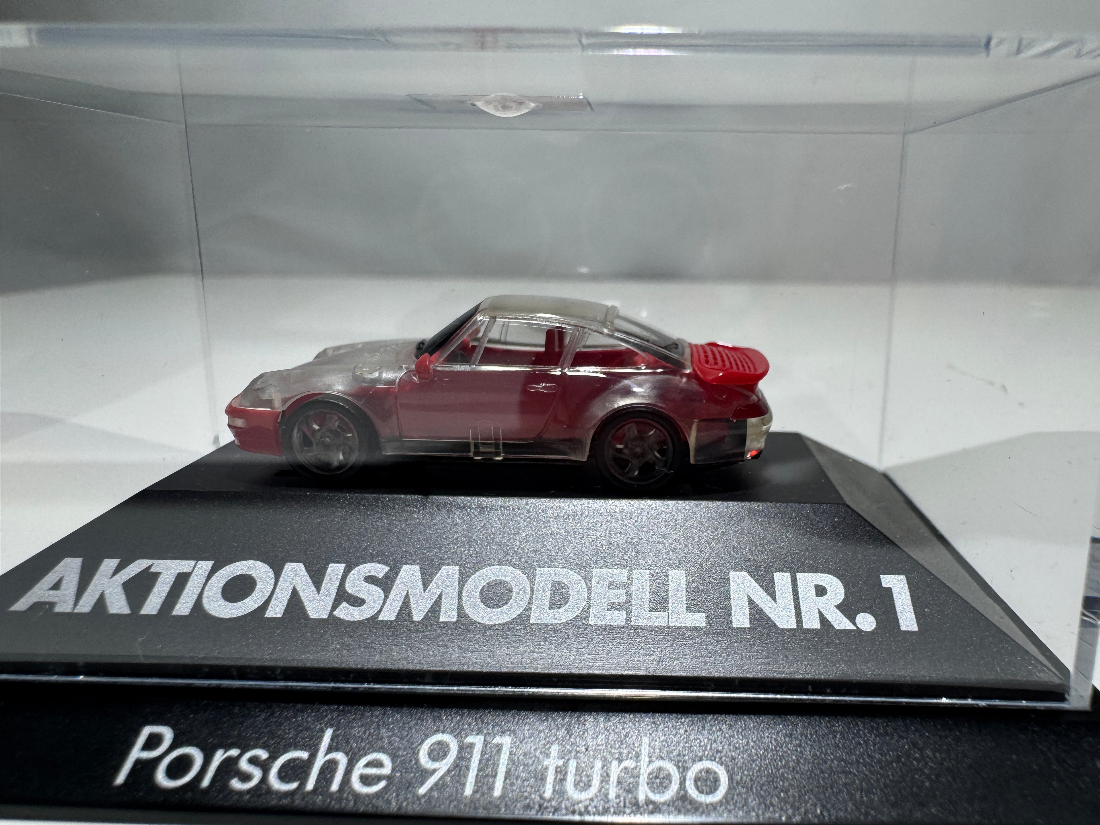 1:87 Herpa Exclusiv Porsche 911 Turbo Aktionmodell NR.1 Transparent OVP #392