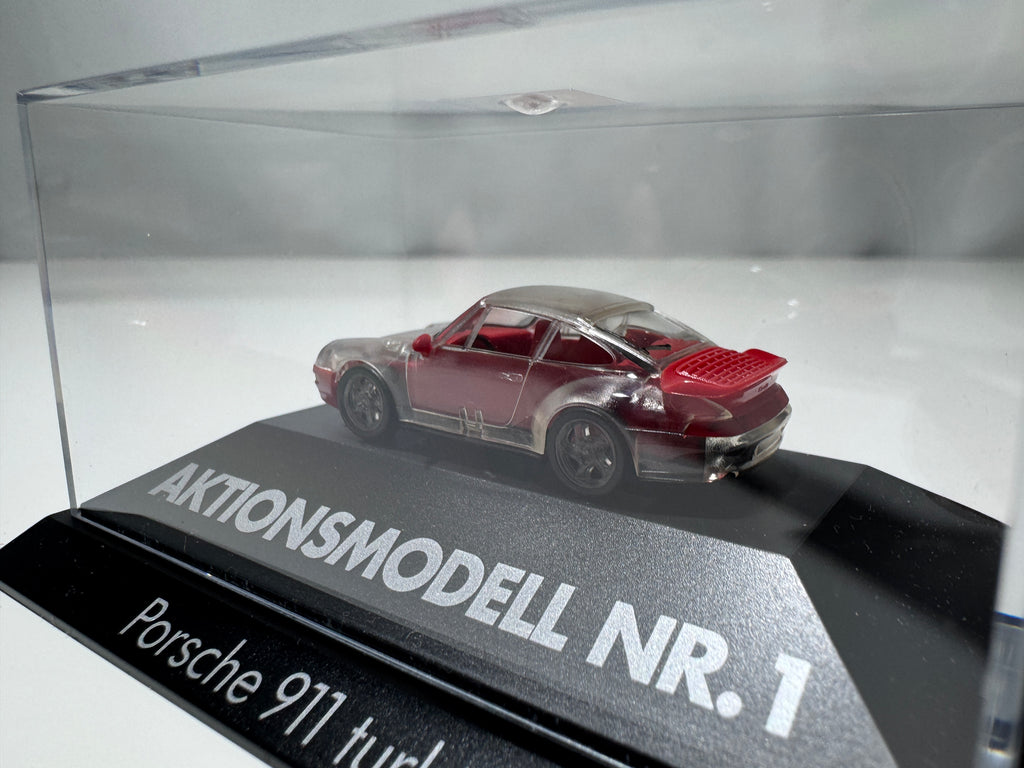 1:87 Herpa Exclusiv Porsche 911 Turbo Aktionmodell NR.1 Transparent OVP #392