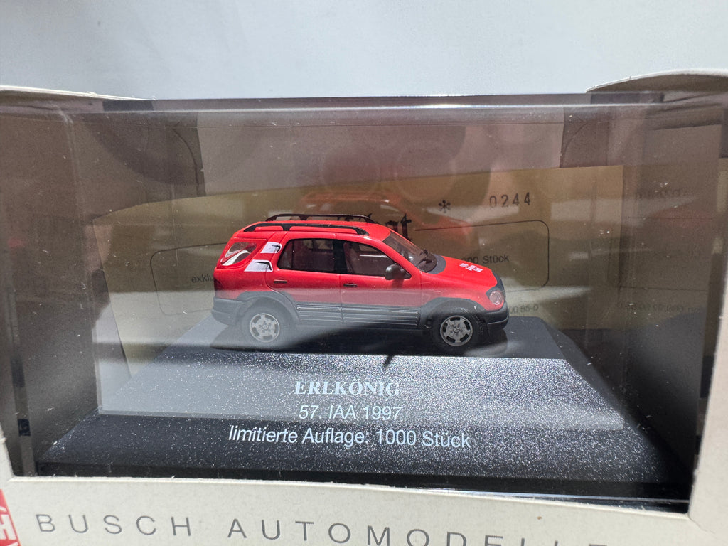 1:87 Busch Limited Edition Mercedes-Benz ML Erlkönig 57. IAA 1997 Rot OVP #413