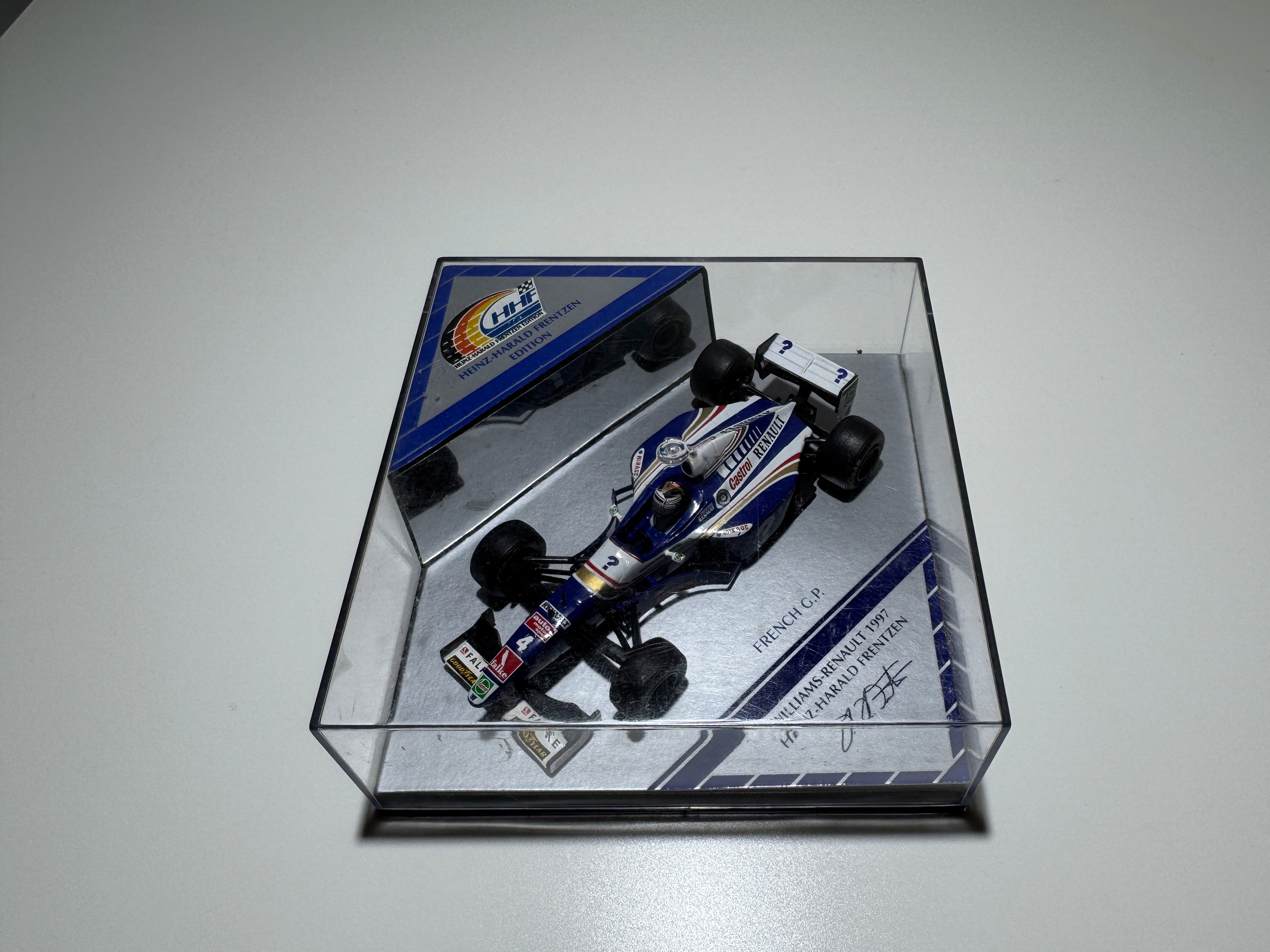 1:43 Heinz-Harald Frentzen Edition Williams-Renault 1997 French GP Blau-Weiß Formel 1 OVP #462