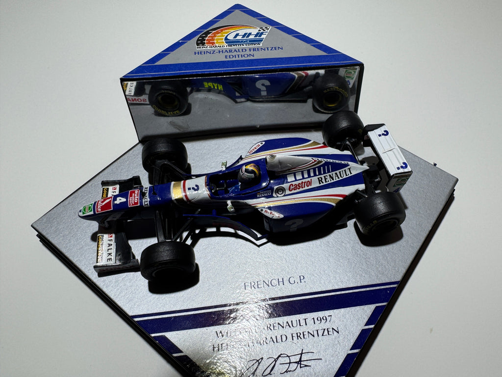 1:43 Heinz-Harald Frentzen Edition Williams-Renault 1997 French GP Blau-Weiß Formel 1 OVP #462