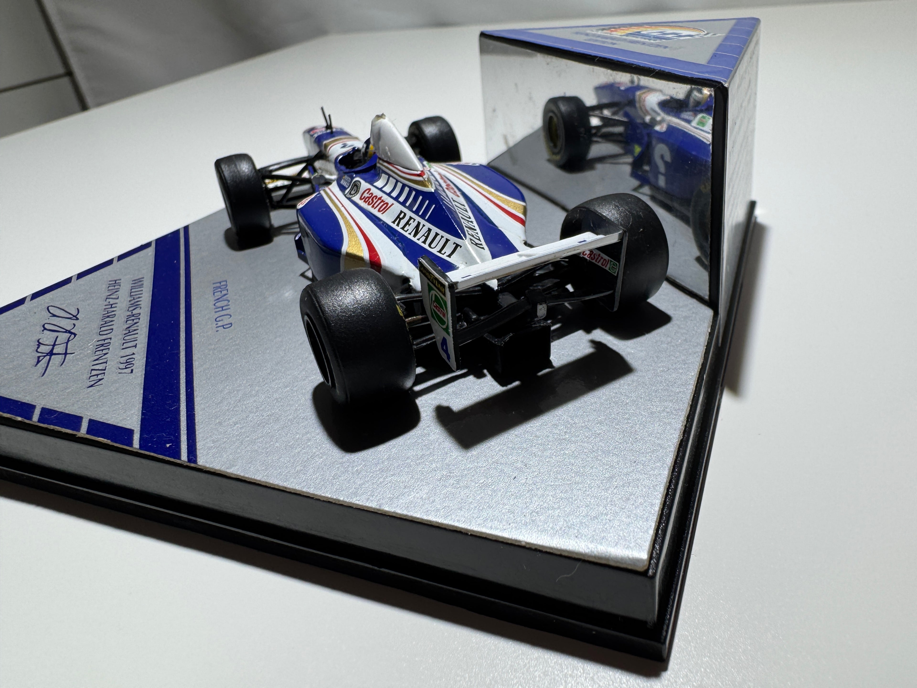 1:43 Heinz-Harald Frentzen Edition Williams-Renault 1997 French GP Blau-Weiß Formel 1 OVP #462