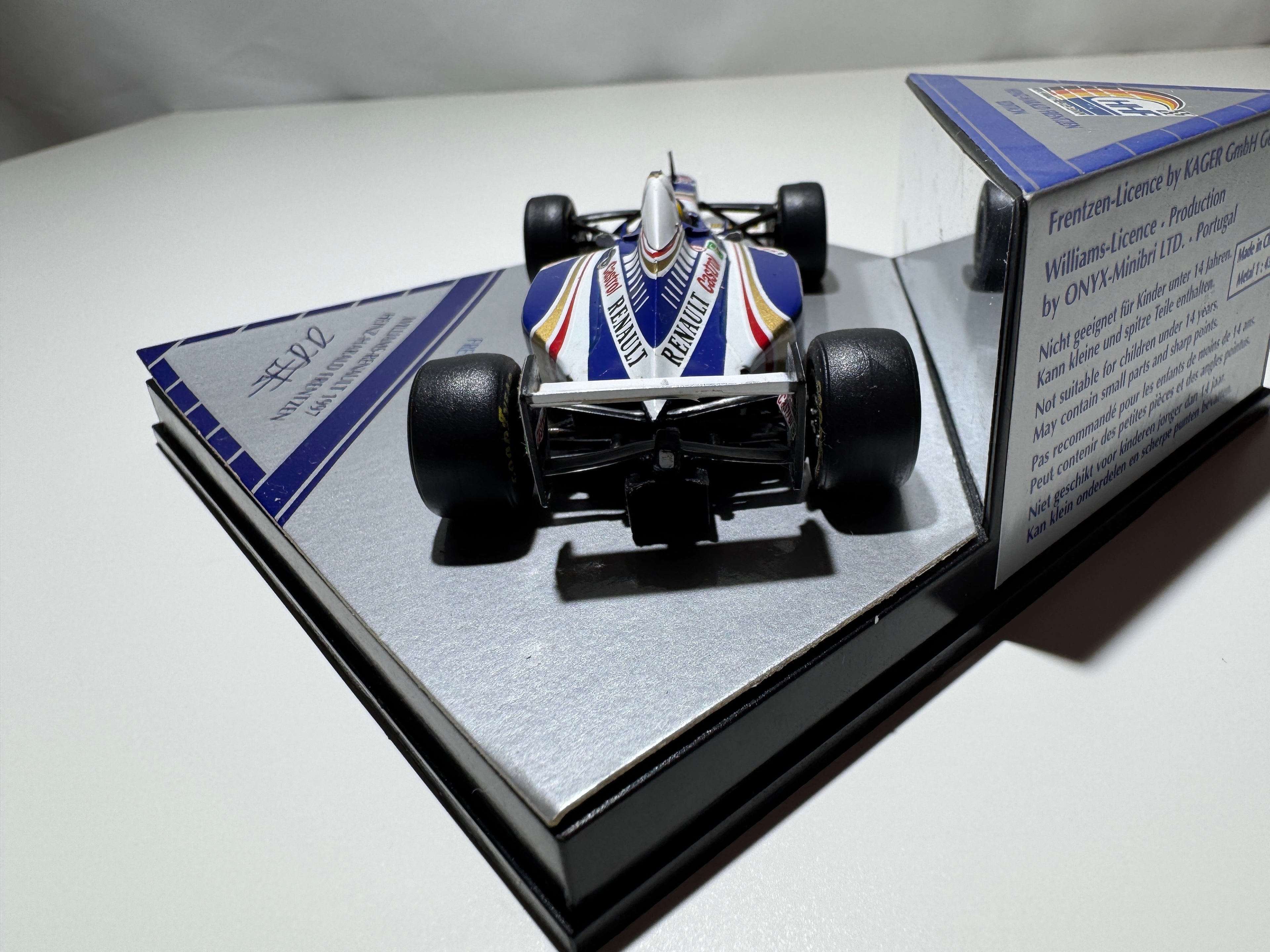 1:43 Heinz-Harald Frentzen Edition Williams-Renault 1997 French GP Blau-Weiß Formel 1 OVP #462