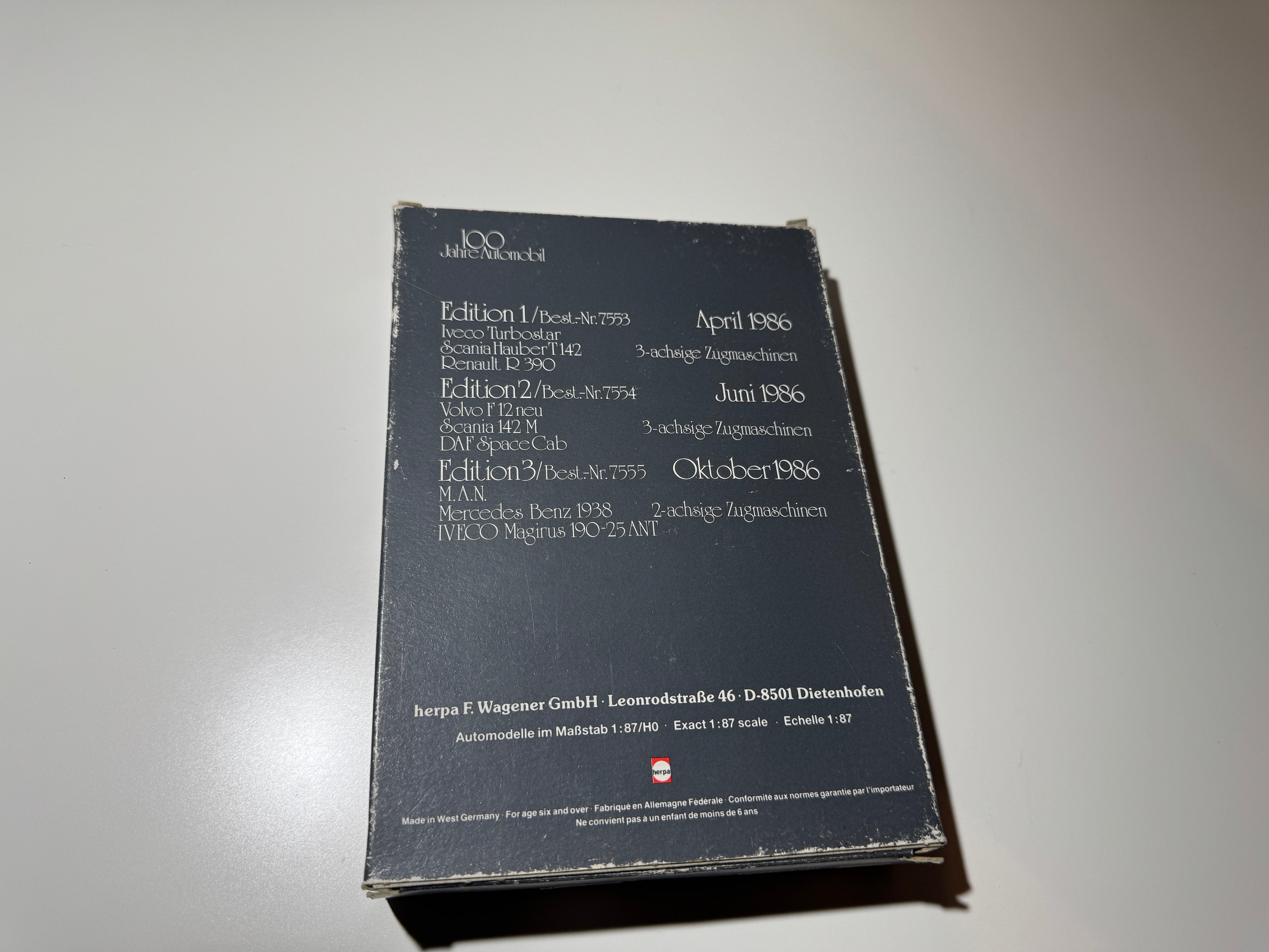 1:87 Herpa 100 Jahre Automobil 3 LKW Sammlung Volvo,Scania,DAF OVP #478