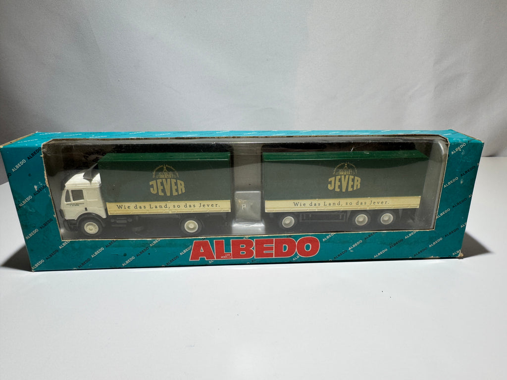1:87 Albedo Mercedes Tandem LKW Jever Weiß-Grün Neu OVP #482