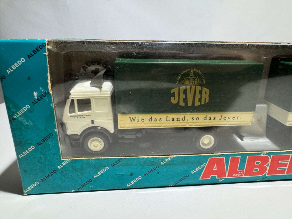 1:87 Albedo Mercedes Tandem LKW Jever Weiß-Grün Neu OVP #482