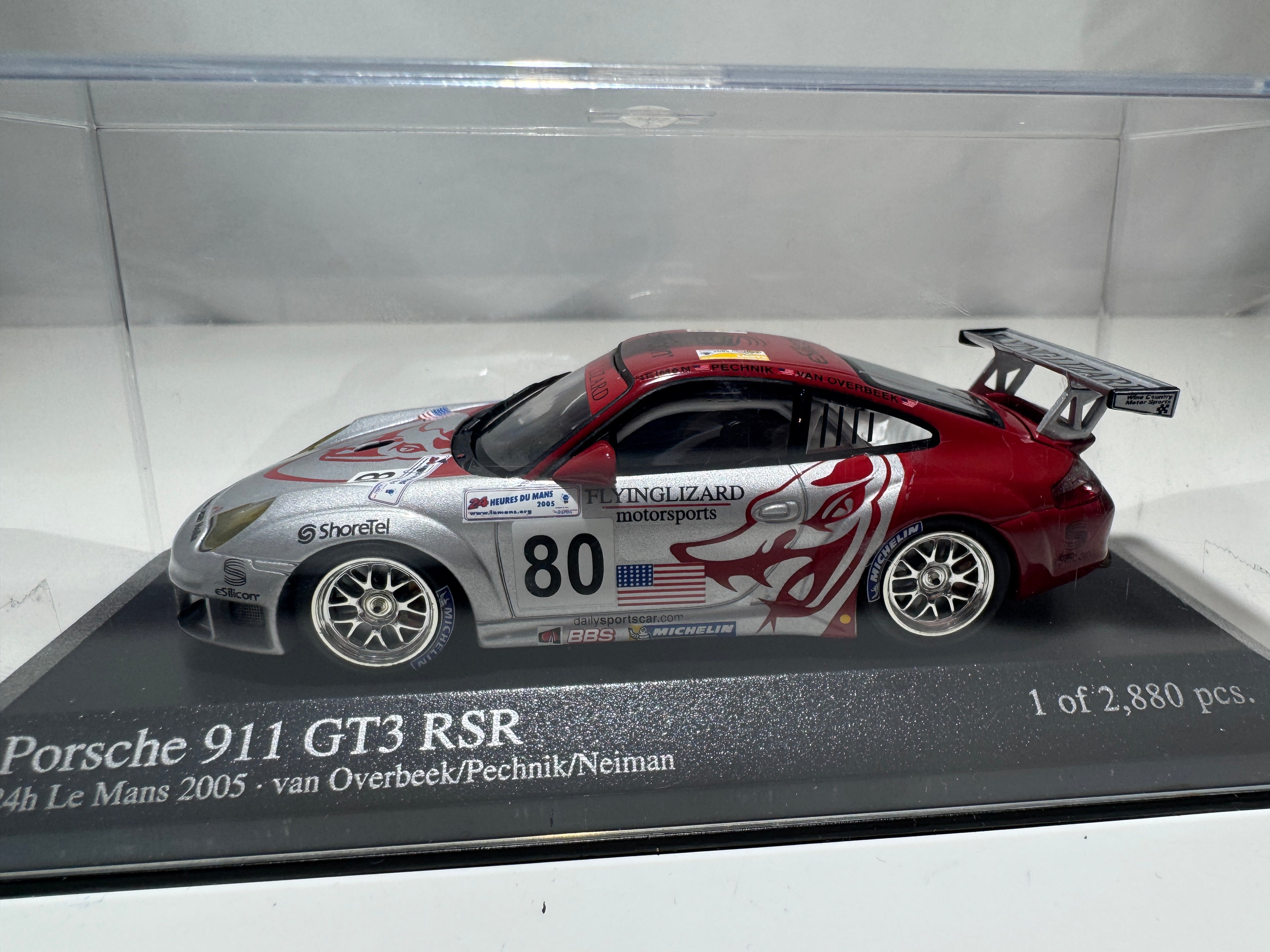 1:43 MiniChamps Porsche 911 GT3 RSR 24h Le Mans 2005 Neu OVP #493