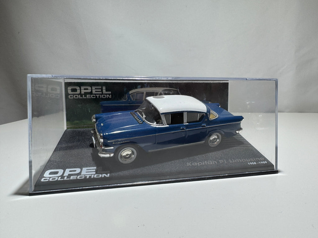 1:43 Atlas Opel Collection Opel Kapitän P1 Limousine 1958-59 Blau-Weiß OVP #499