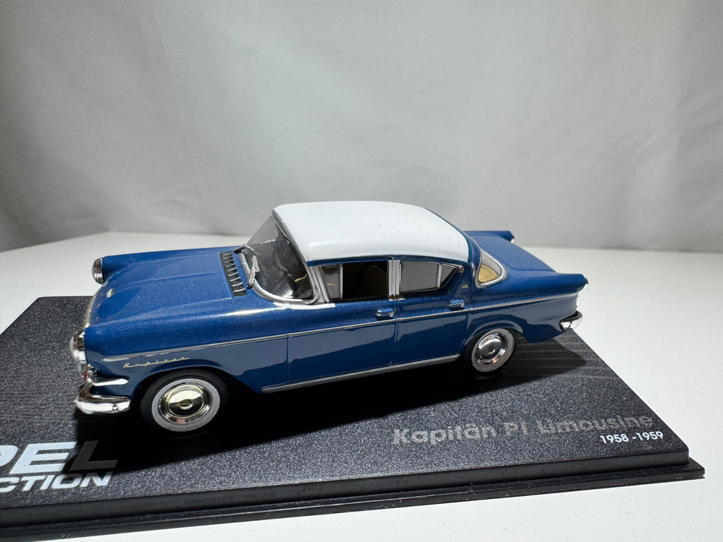 1:43 Atlas Opel Collection Opel Kapitän P1 Limousine 1958-59 Blau-Weiß OVP #499