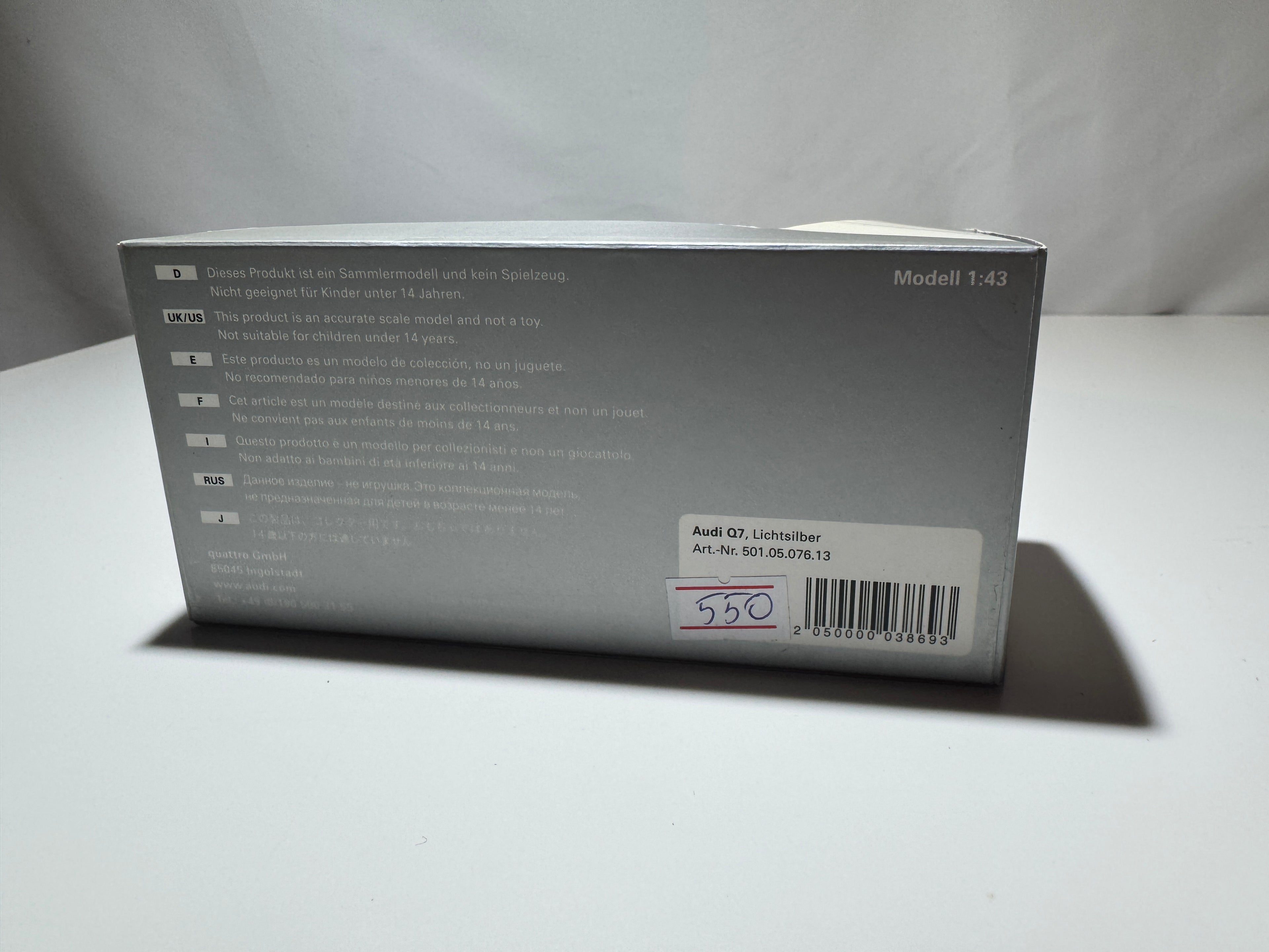 1:43 Schuco Händlermodelle Audi Q7 Silber Neu OVP #550