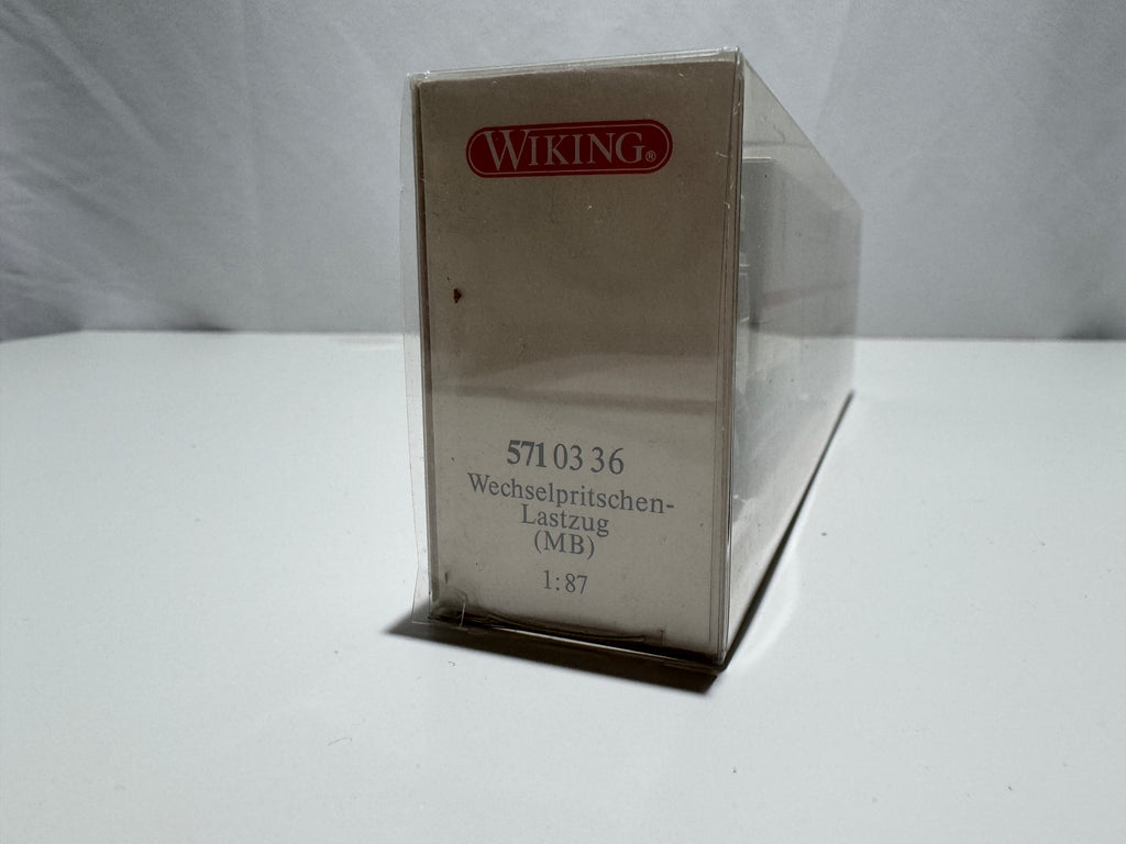 1:87 Wiking Mercedes-Benz Wechselpritschen Lastzug LKW Grau OVP #573