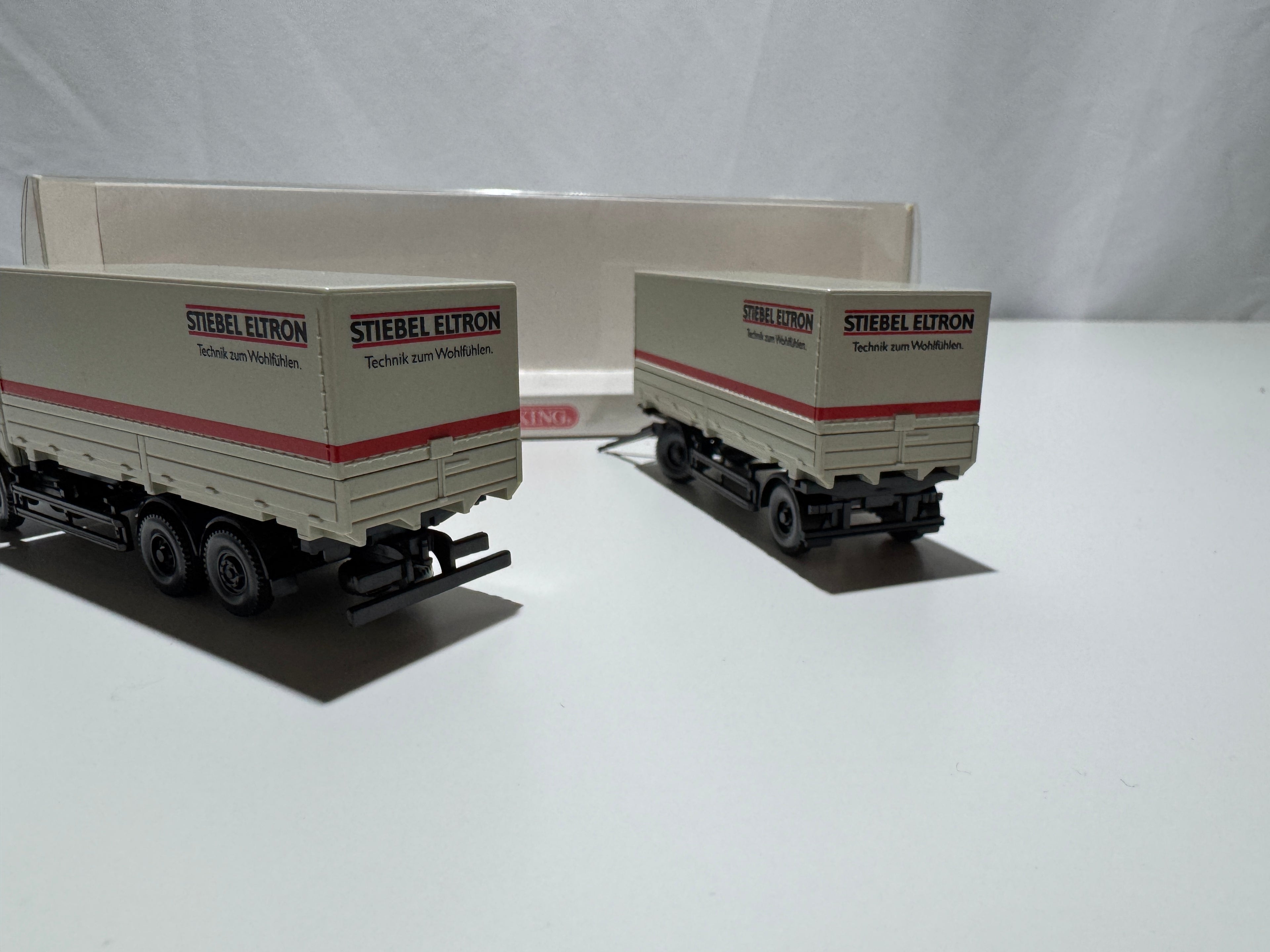 1:87 Wiking Mercedes-Benz Wechselpritschen Lastzug LKW Grau OVP #573