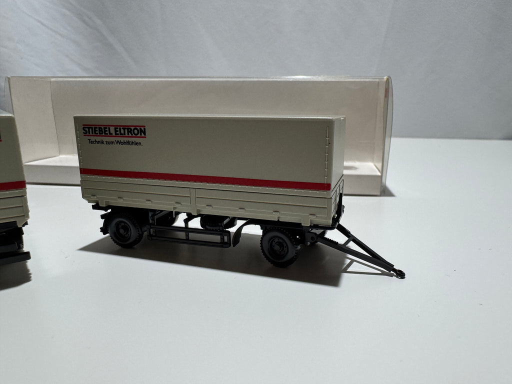 1:87 Wiking Mercedes-Benz Wechselpritschen Lastzug LKW Grau OVP #573