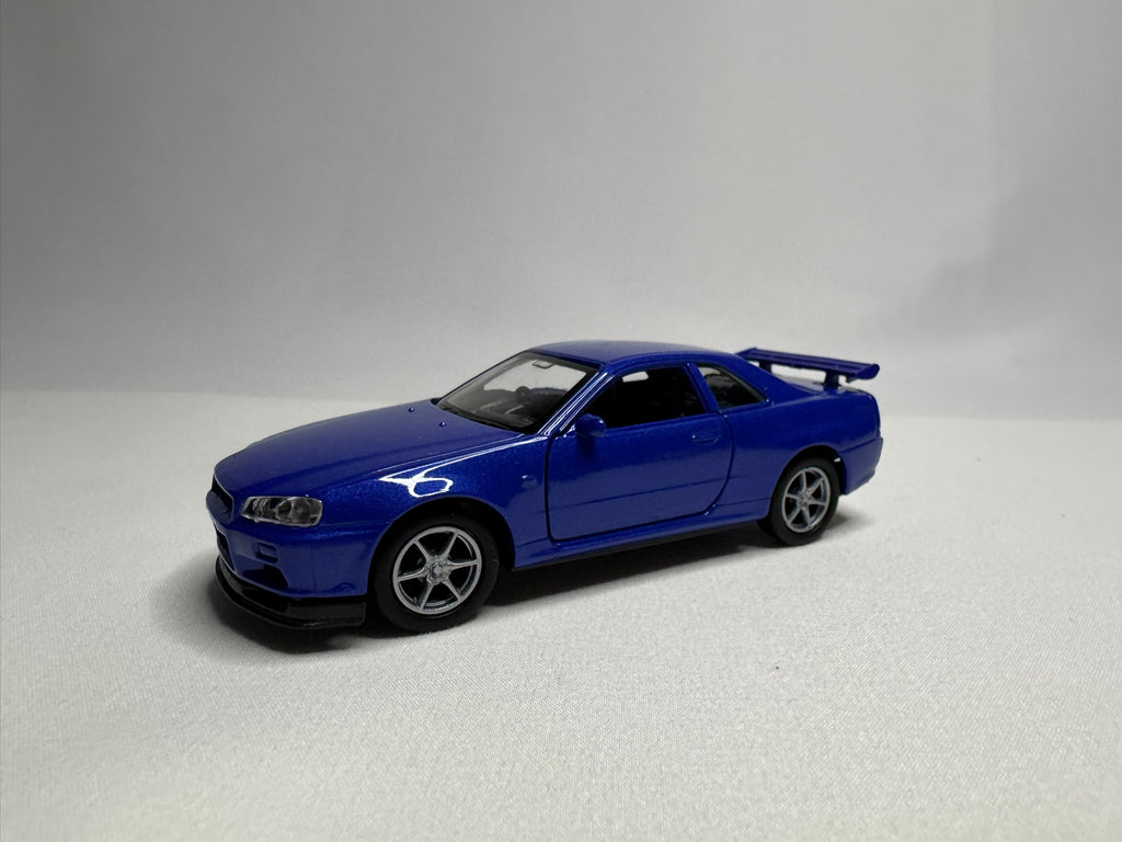 1:34 Welly Nissan Skyline GT-R R34 Blau #191