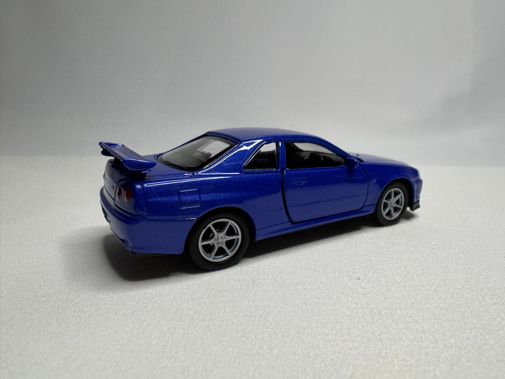 1:34 Welly Nissan Skyline GT-R R34 Blau #191