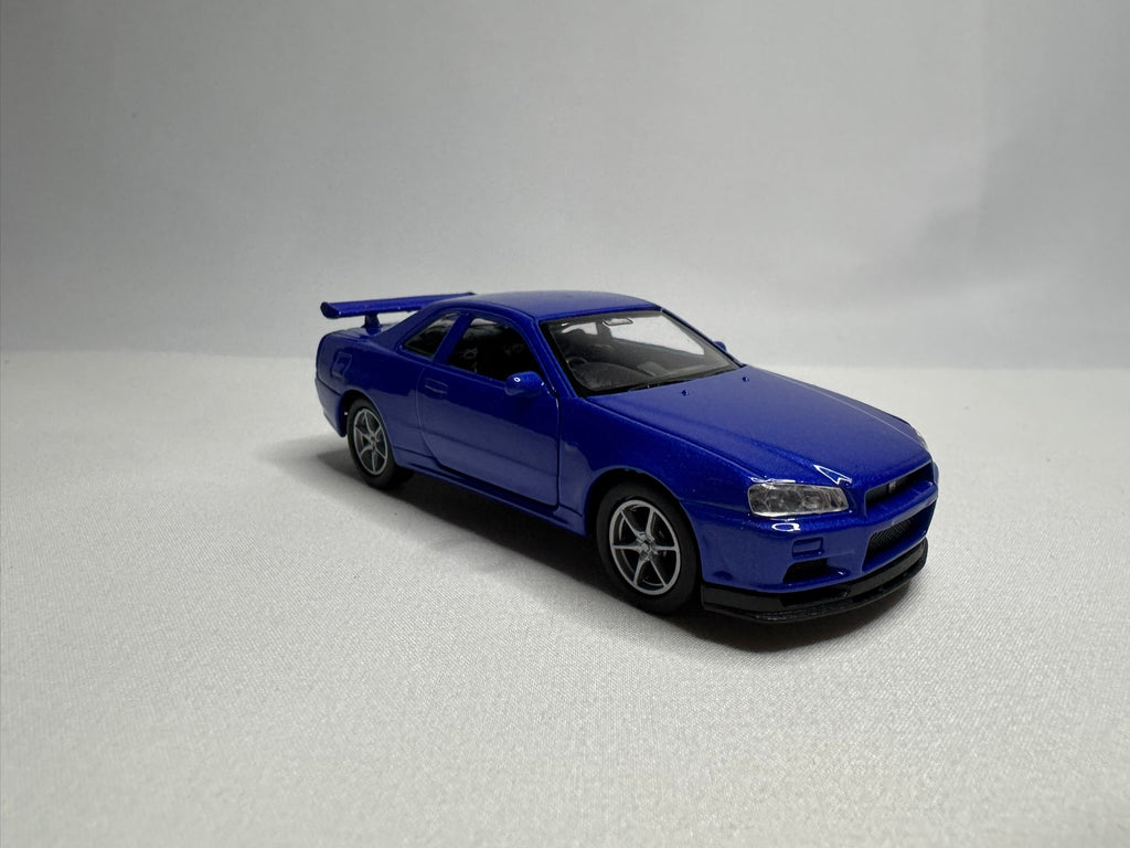 1:34 Welly Nissan Skyline GT-R R34 Blau #191