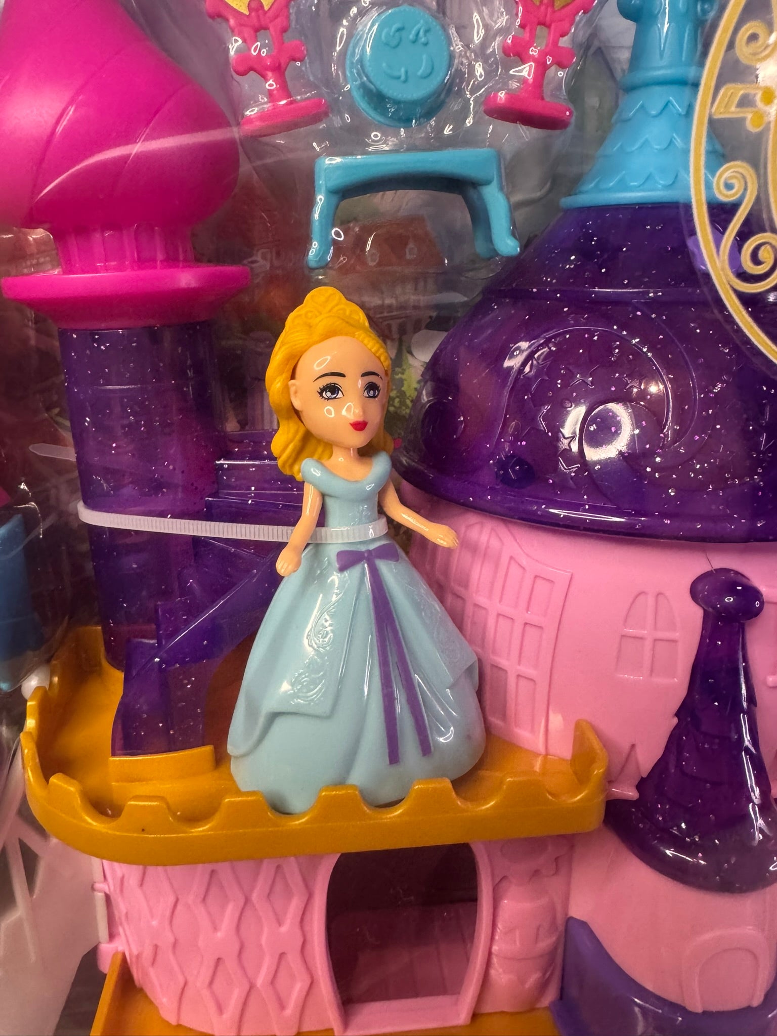 Prinzessinnenschloss Spielset 35 cm  Prinzessin Figuren mit Zubehör Mädchen Spielzeug Licht + Musik #063