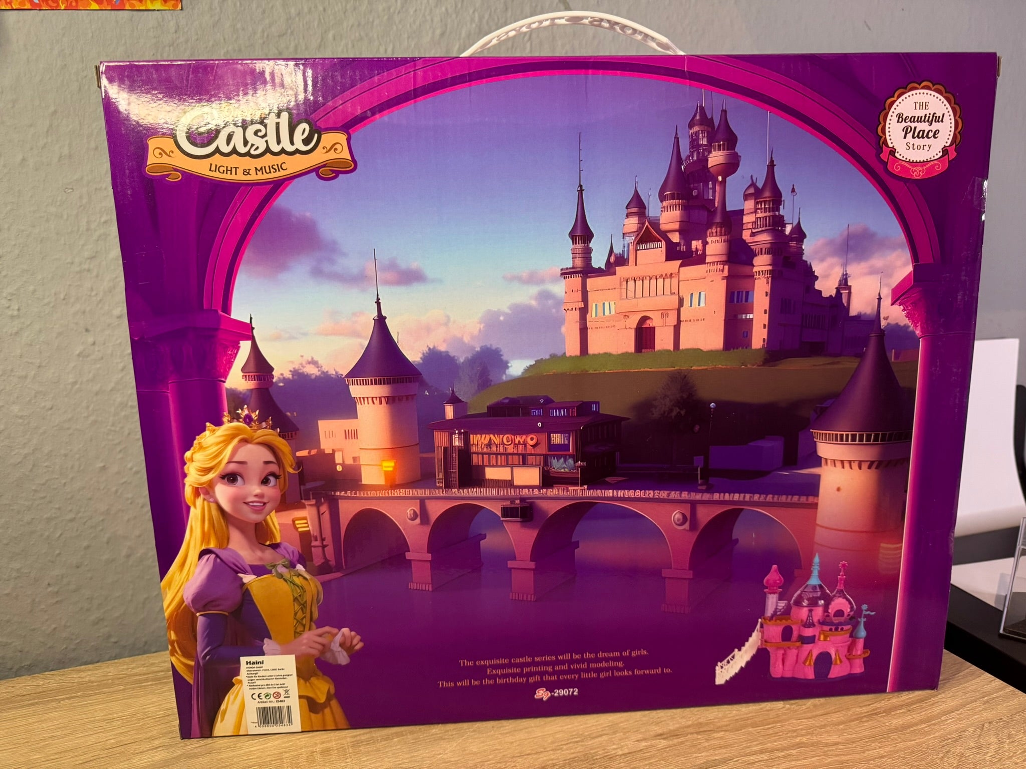 Prinzessinnenschloss Spielset 35 cm  Prinzessin Figuren mit Zubehör Mädchen Spielzeug Licht + Musik #063