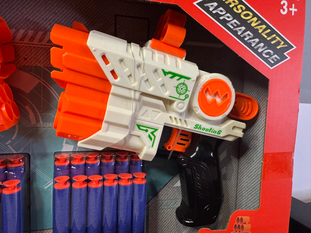 Spielzeugpistolen 2 Stk mit Soft Nachfüll Darts Pfeile Weiẞ Spielzeug #064