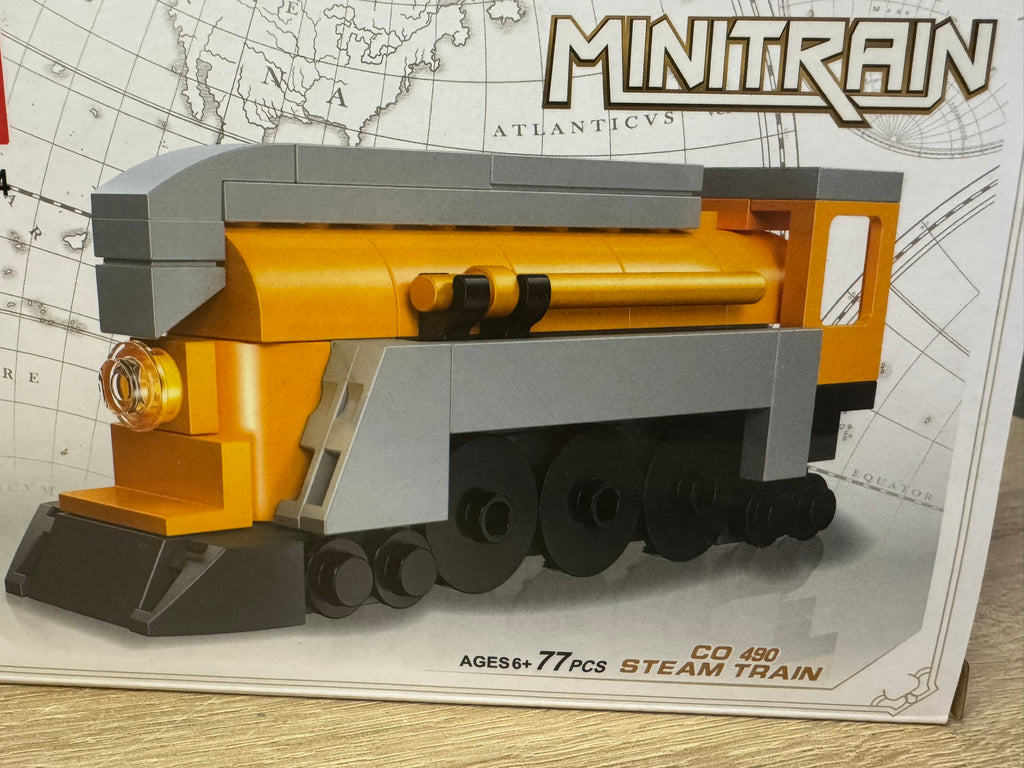 Lego Zug Minitrain 77 Stk CO 490 Steam Train Locomotive Spielzeug #079