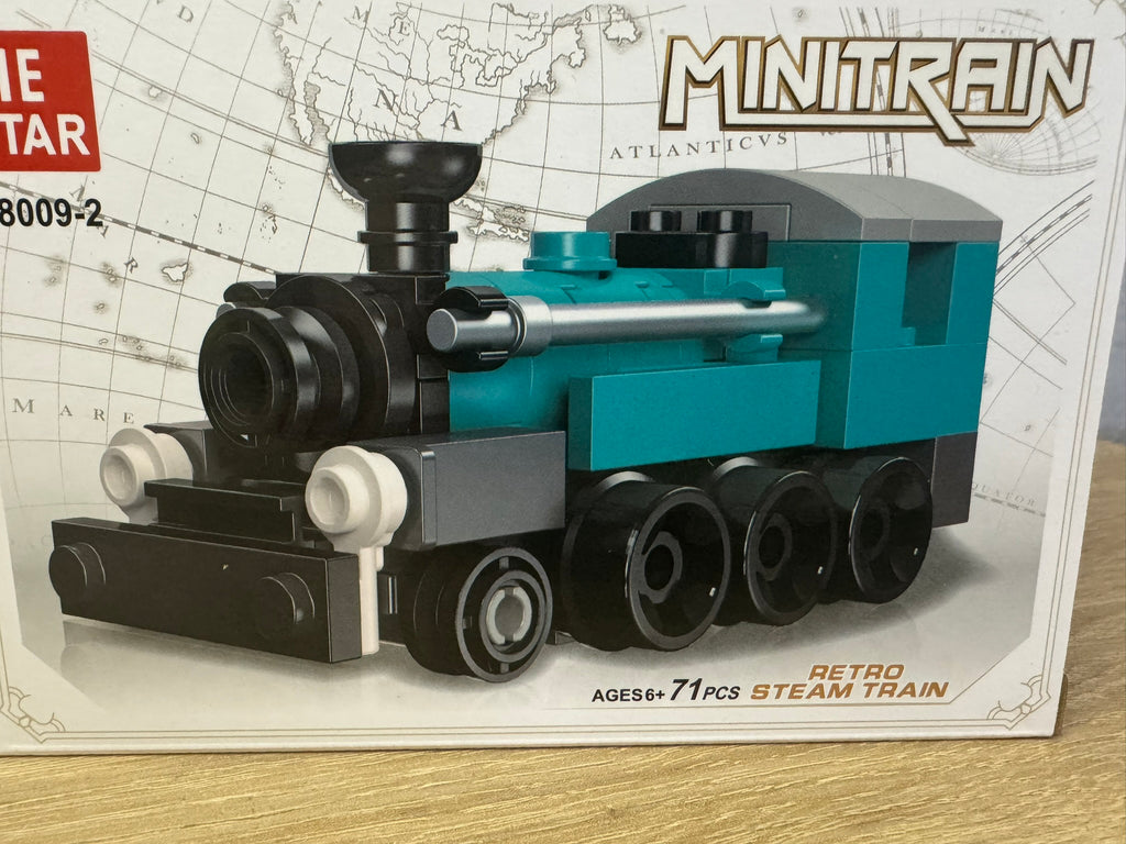 Lego Zug Minitrain 71 Stk Retro Steam Train Locomotive Spielzeug #081