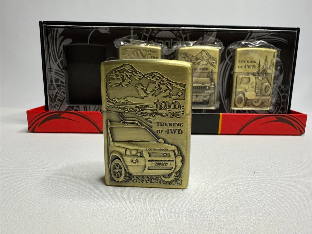 Ölfeuerzeug Benzinfeuerzeug  Sammlung 4 Stk Off-Road Autos thema #173