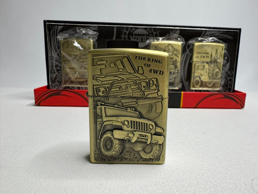 Ölfeuerzeug Benzinfeuerzeug  Sammlung 4 Stk Off-Road Autos thema #173