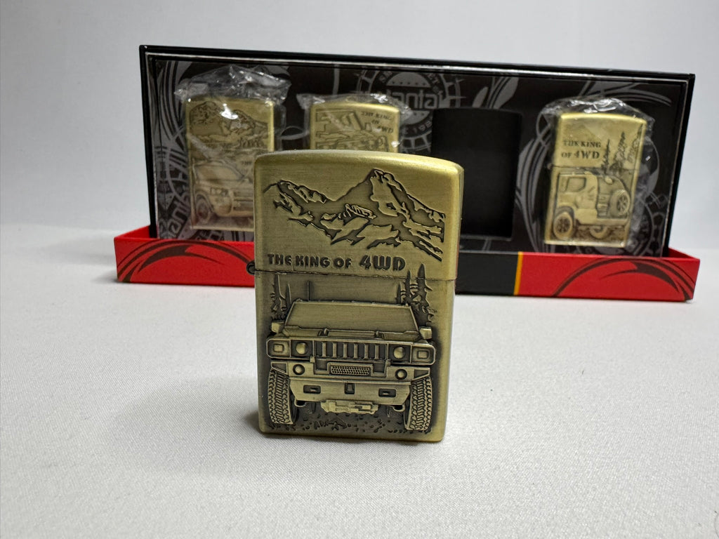 Ölfeuerzeug Benzinfeuerzeug  Sammlung 4 Stk Off-Road Autos thema #173